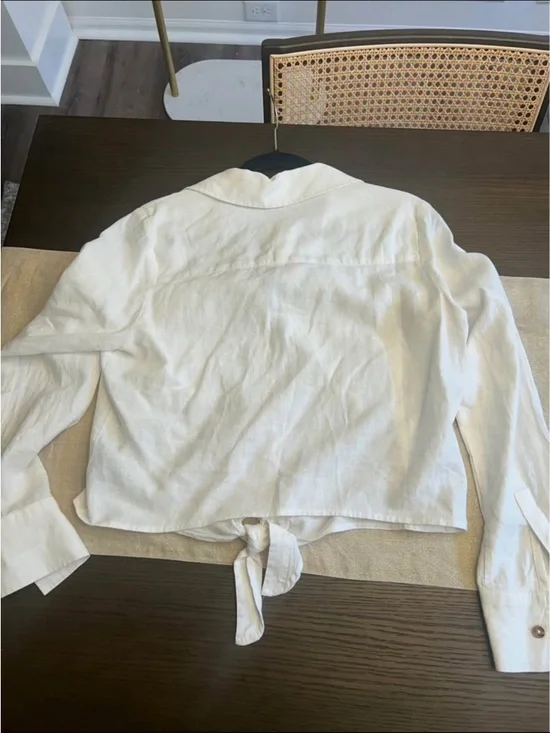 Sanctuary White Tie-Front Button Down Shirt - Picture 9 of 9